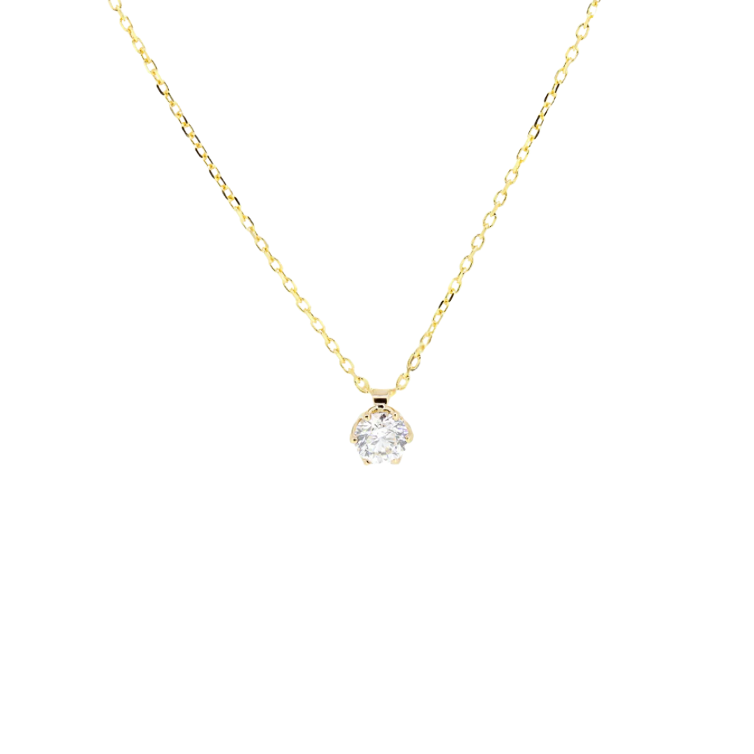 Gold Syncret Classy Necklace with Diamond