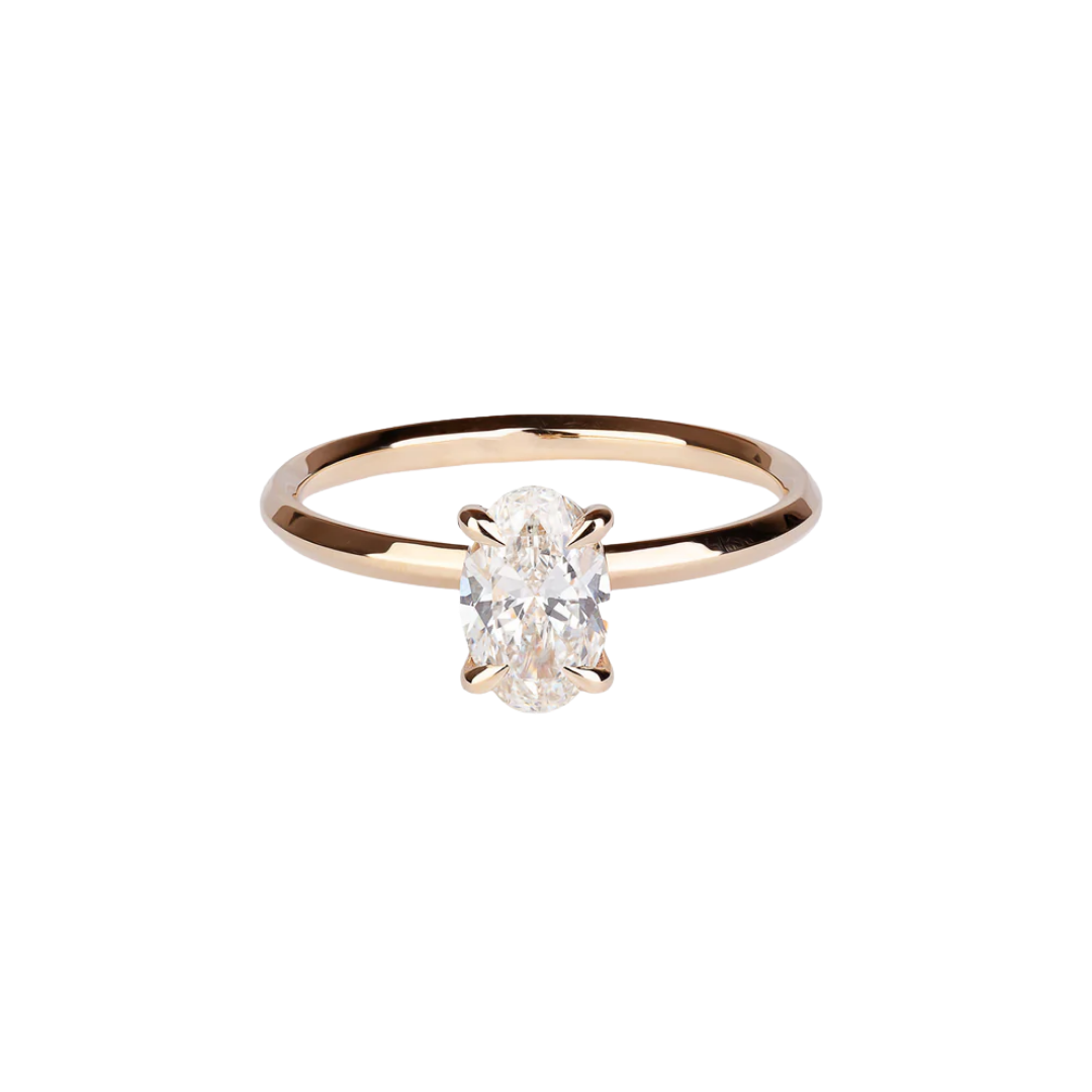 Gold Oval Diamond Engagement Ring