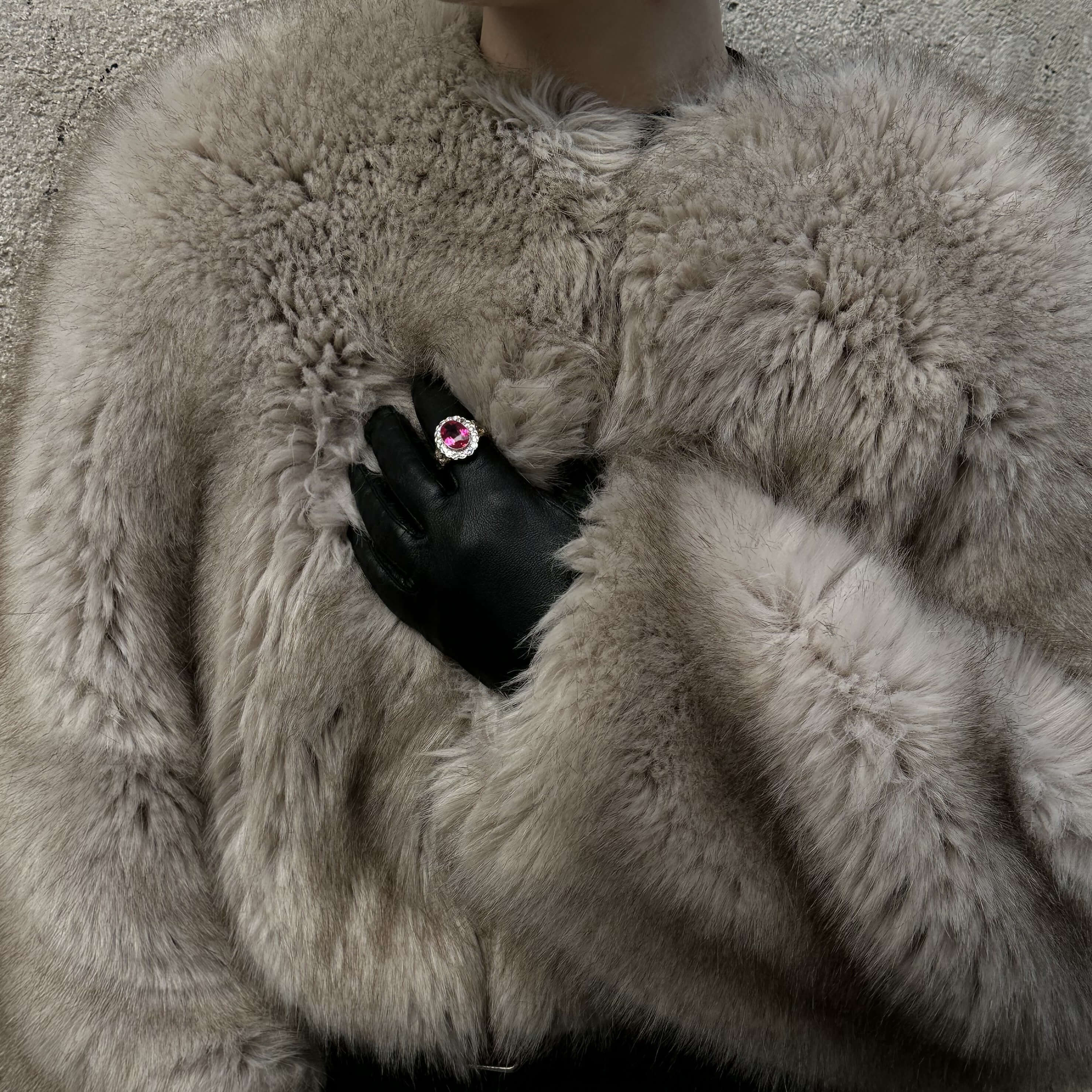 Gold, ornate signet ring with diamonds and synthetic ruby, Czechoslovakia