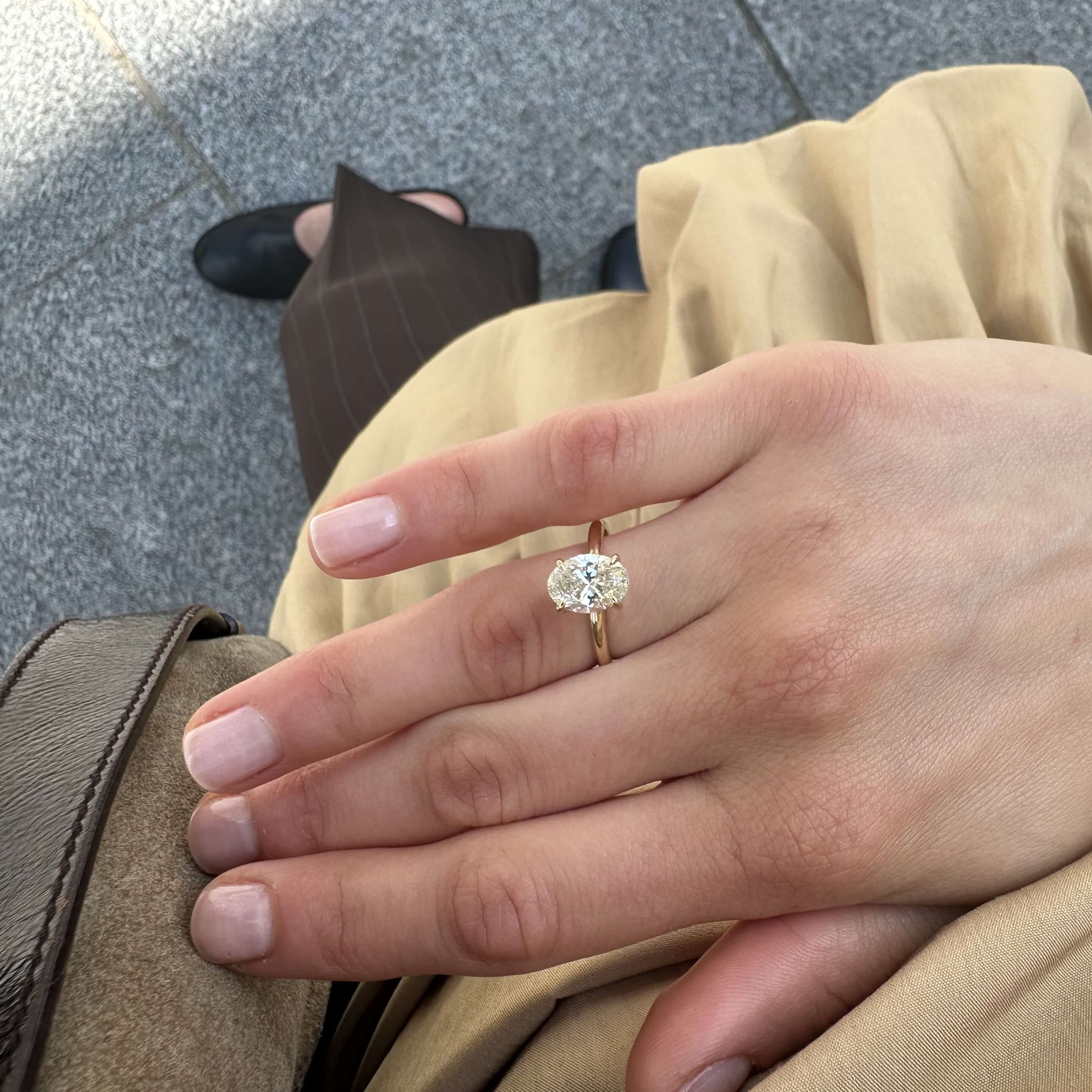 Gold Oval Diamond Engagement Ring
