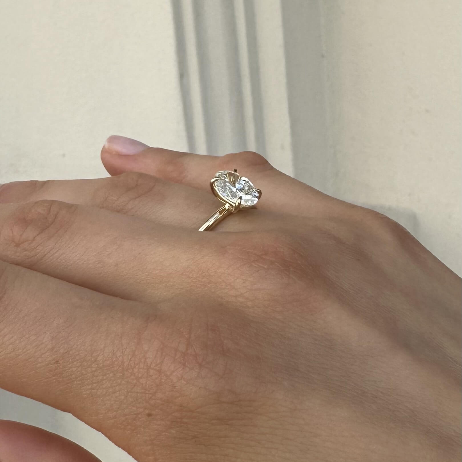 Gold Oval Diamond Engagement Ring