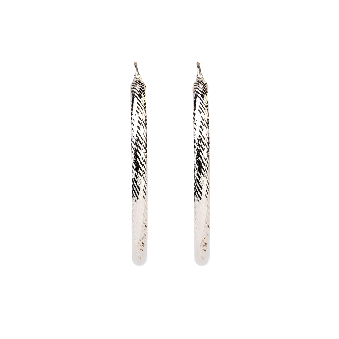 Gold hoop earrings 3.5 cm - diamond-cut