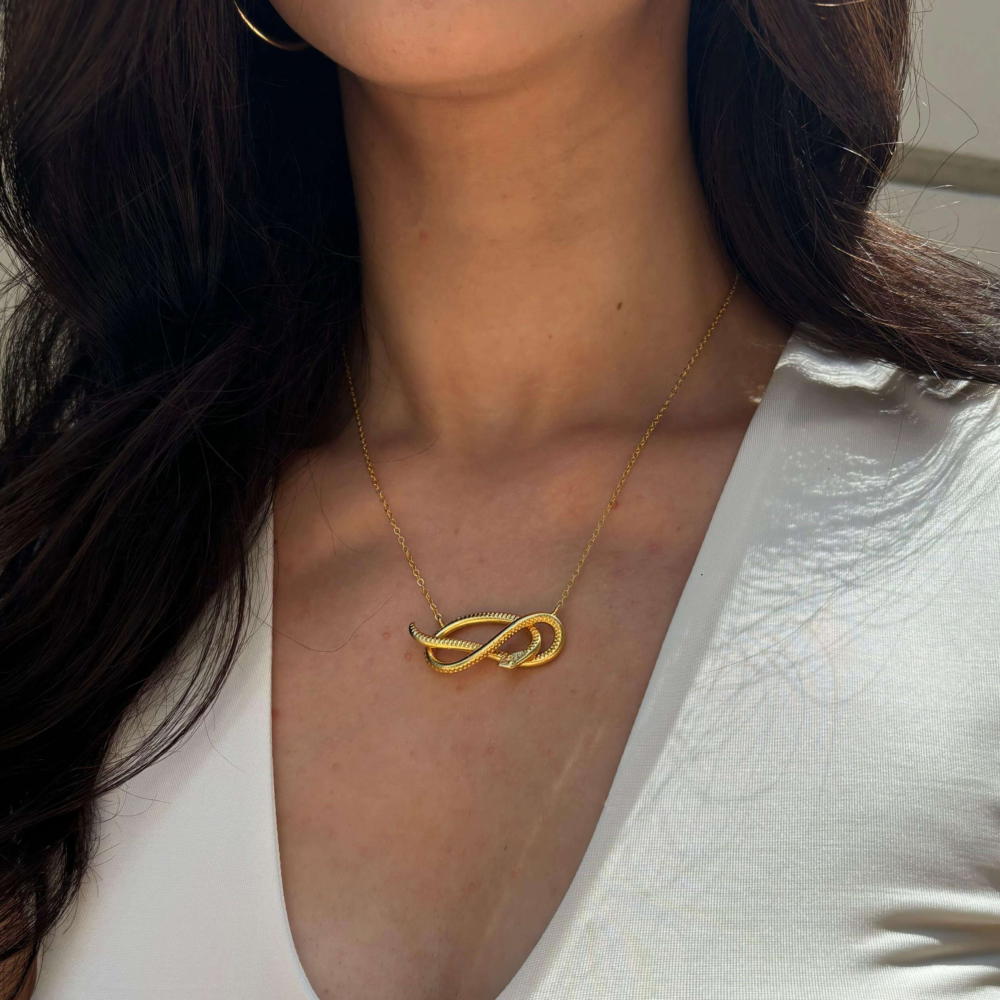 Gilded bronze snake necklace II