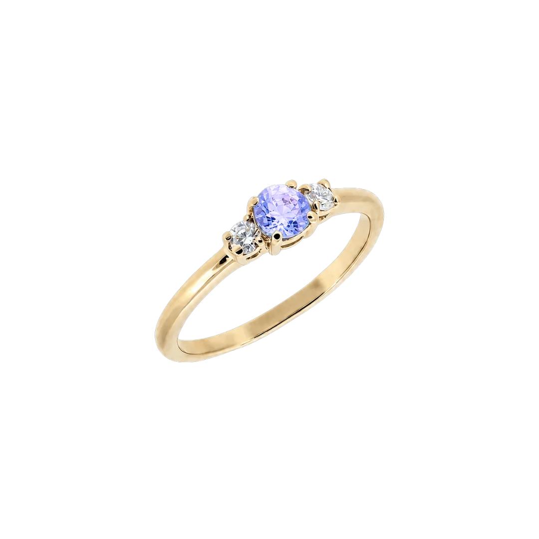 Gold three-stone engagement ring - Trinity