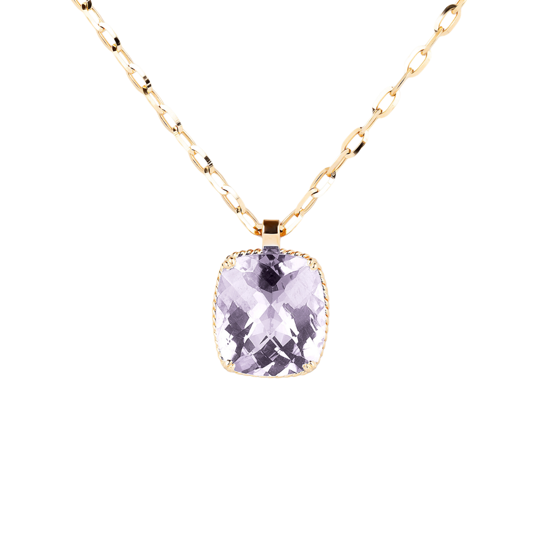 Dolce Vita gold pendant with pink amethyst