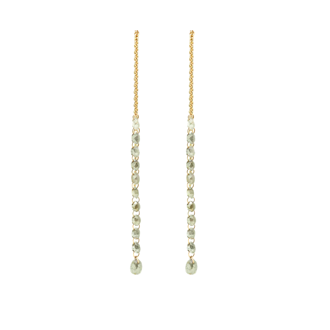 Gold dangling diamond earrings