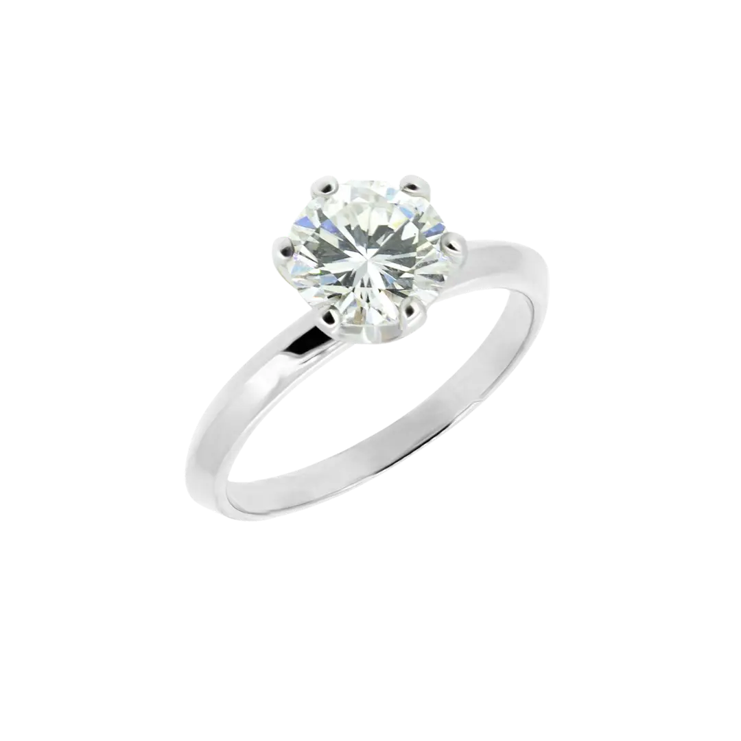 Złoty pierścionek zaręczynowy Syncret Classy Ring z brylantem GIA