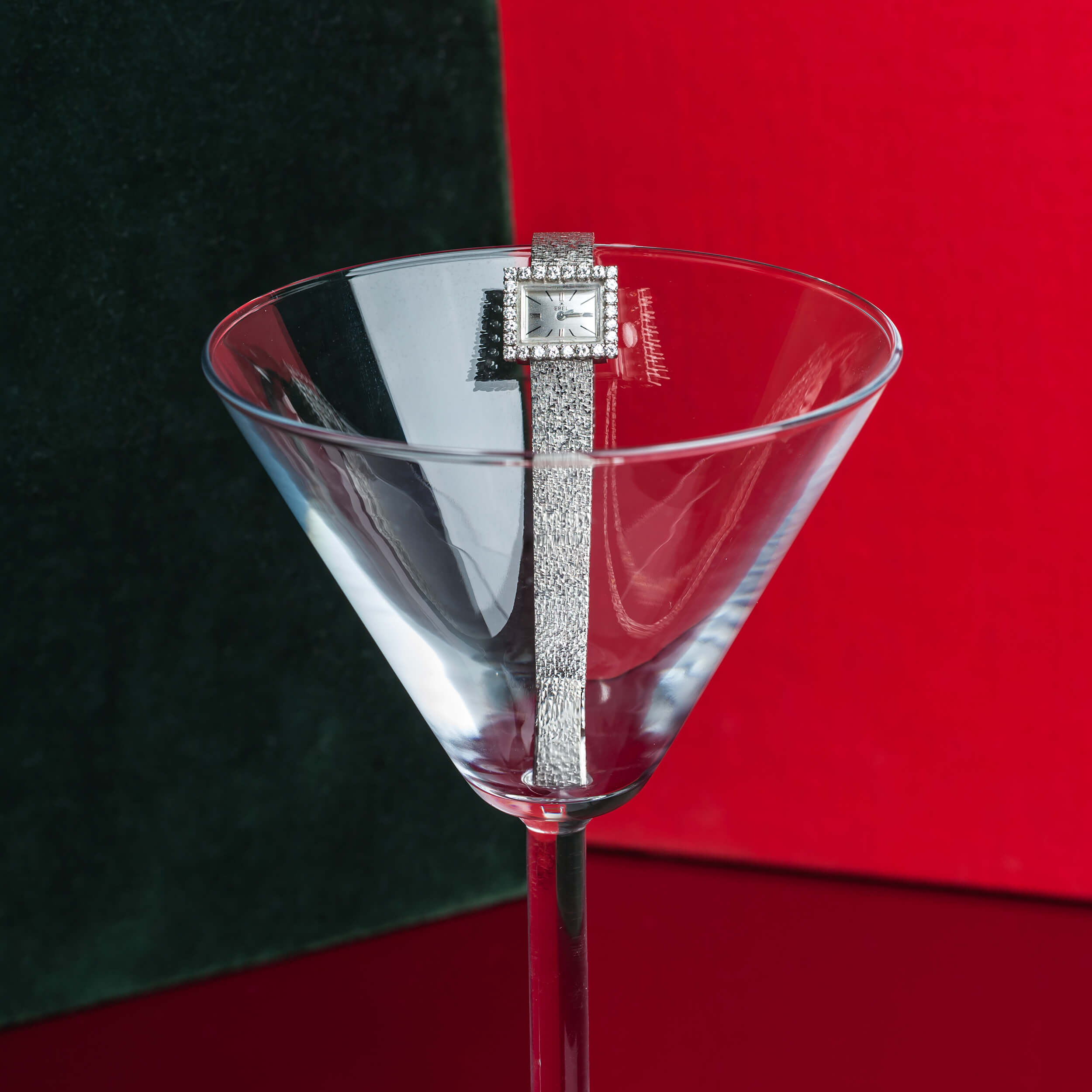 Złoty zegarek Ebel z diamentami z lat 70-tych, Swiss Made