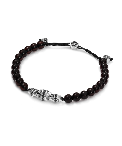 Baltique tri-link black pave vintage black amber bracelet - 4