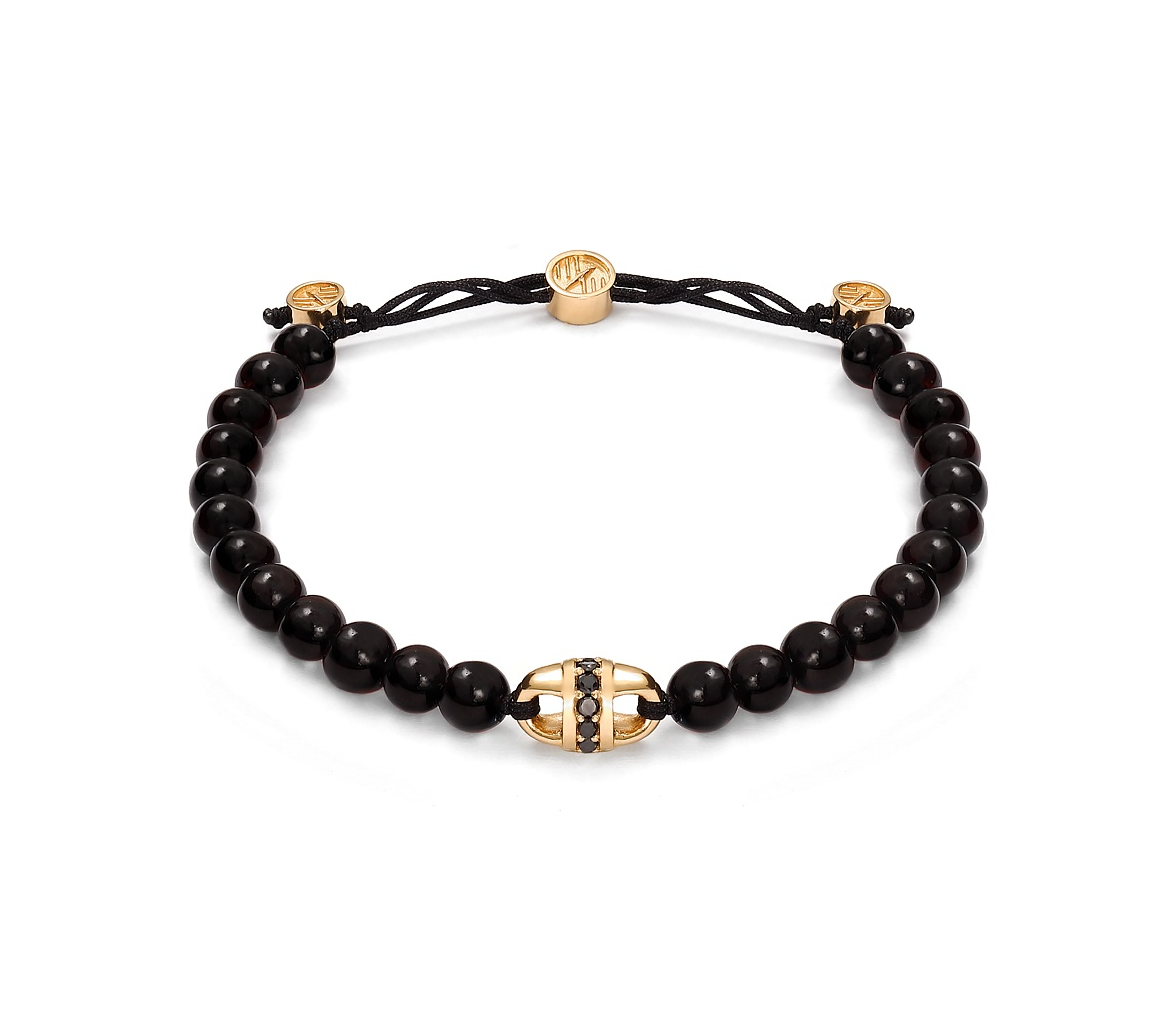 Baltique uni-link pave black amber bracelet - 1