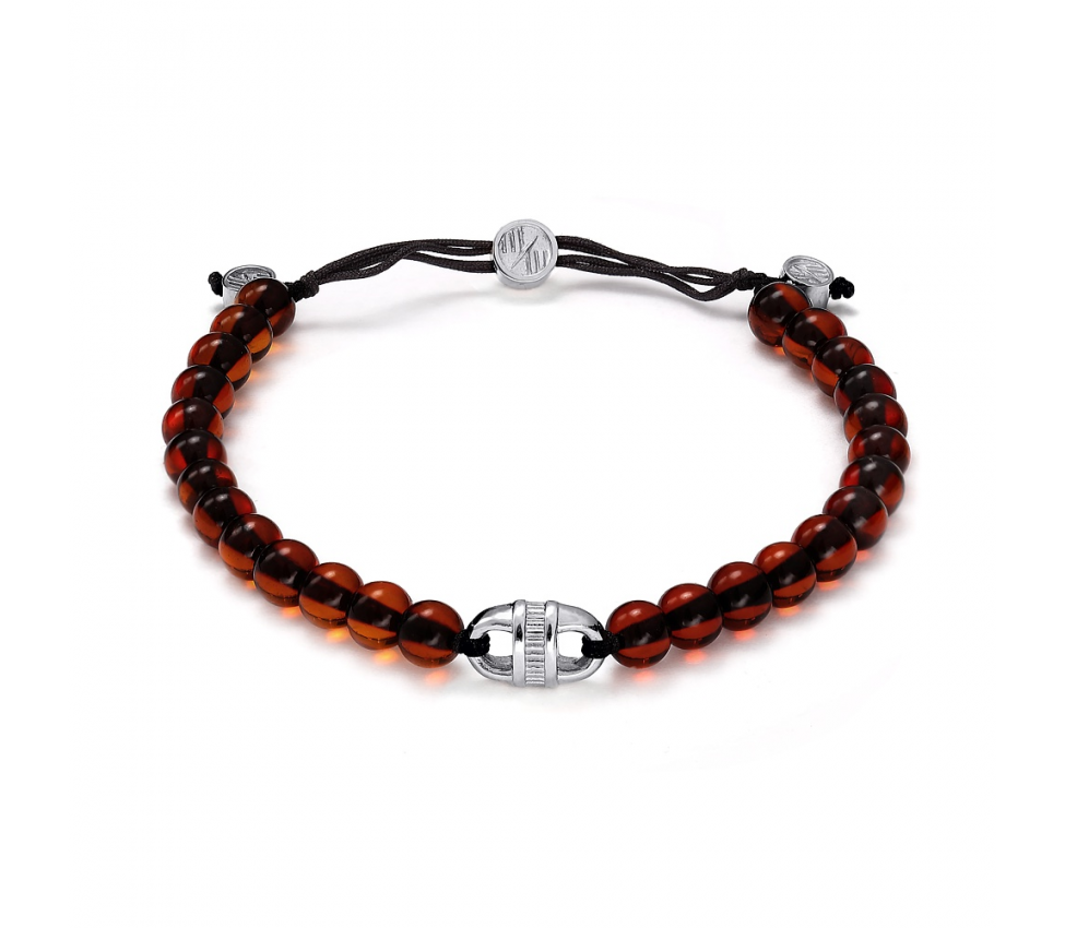 Baltique uni-link cable cherry amber bracelet - 1