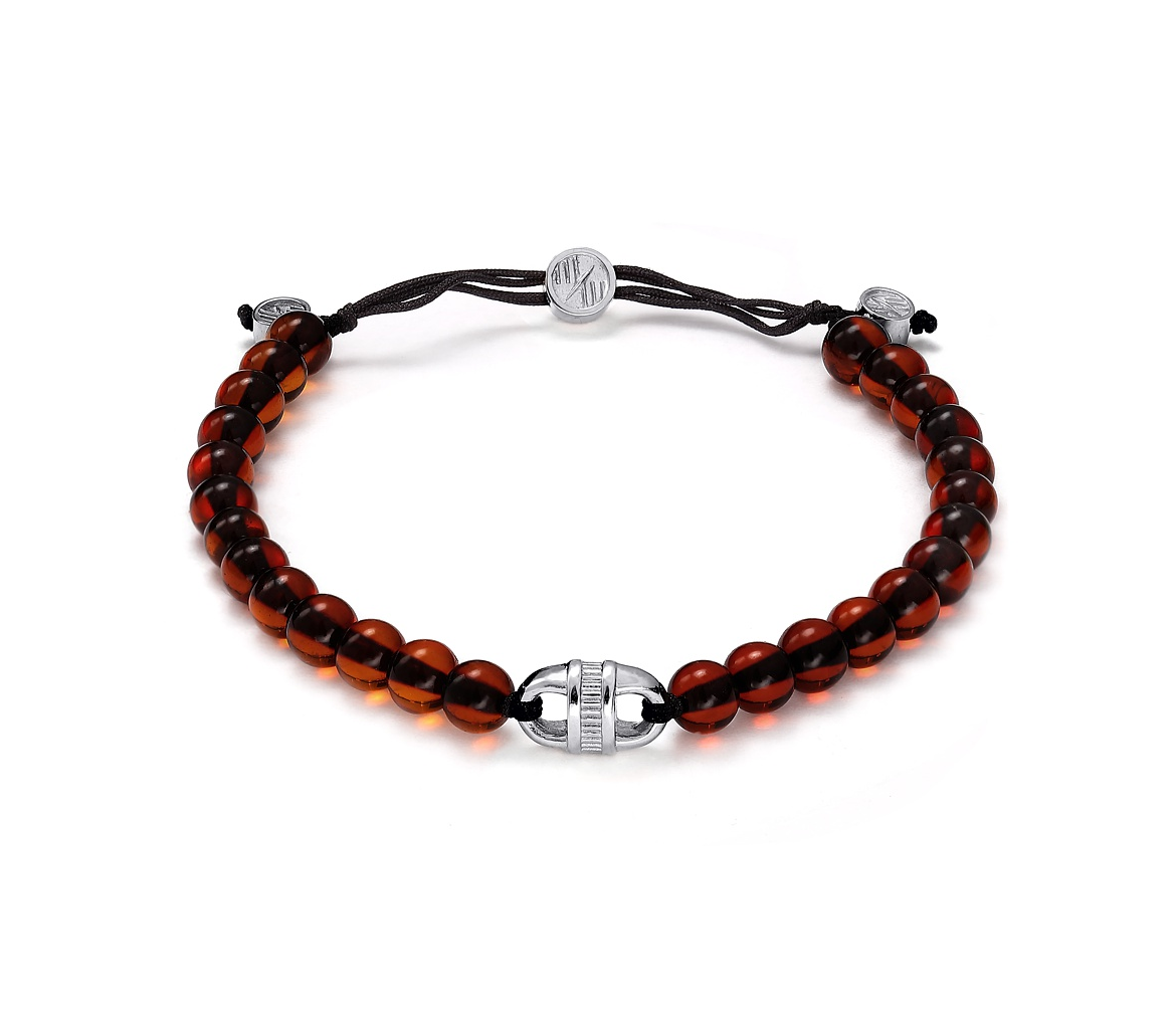 Baltique uni-link cable cherry amber bracelet - 1