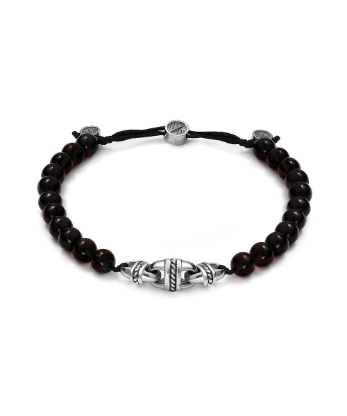 Baltique tri-link rope vintage black amber bracelet - 1