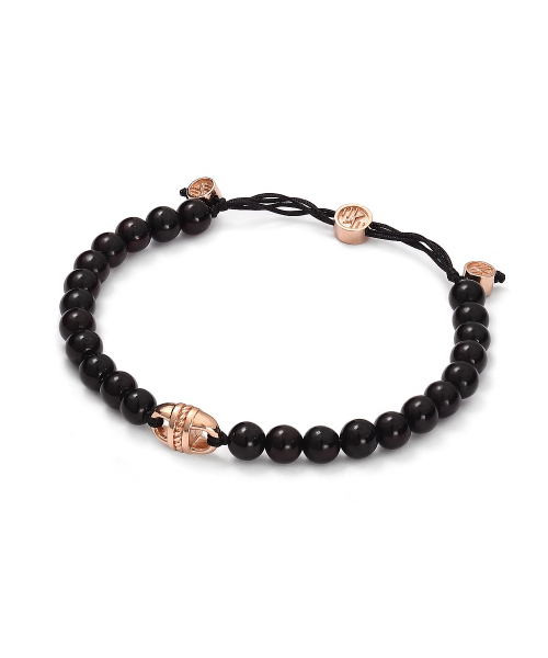 Baltique uni link rope black amber bracelet - 4