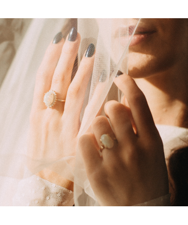 Opal and diamond ring - 5