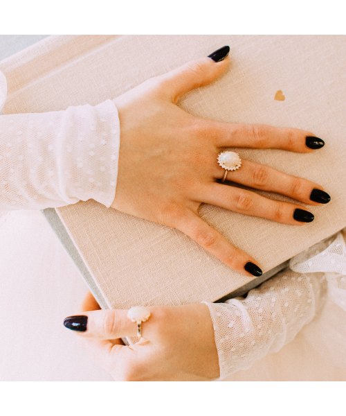 Opal and diamond ring - 8