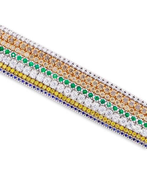 Fancy yellow diamond tennis bracelet - 7