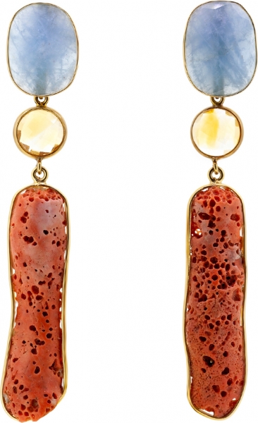 Natural coral earrings - 1