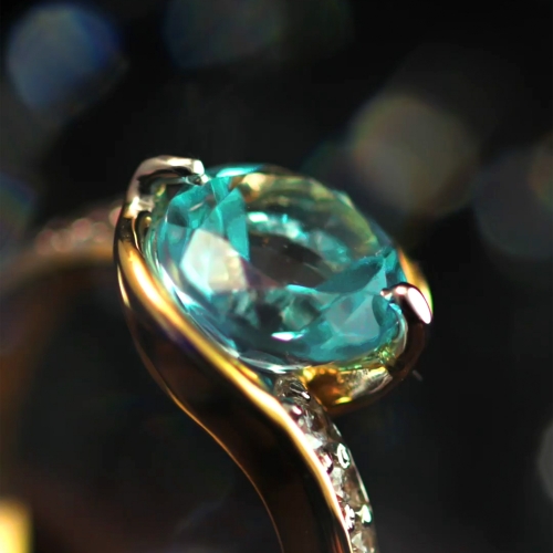 Aquamarine and diamond ring - 2