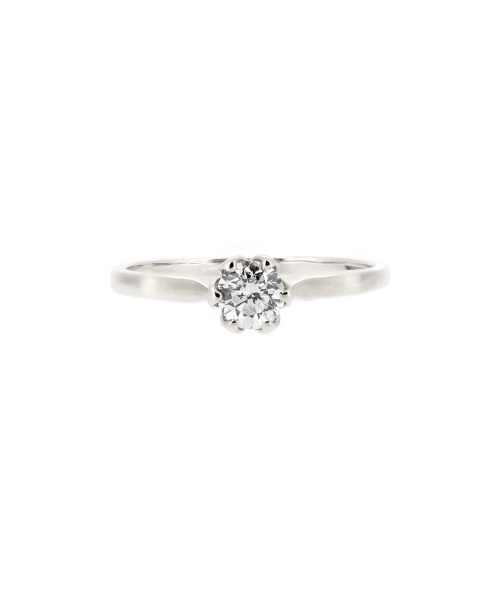 Gold diamond engagement ring with flower setting - 1