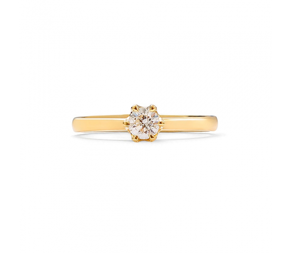 Gold engagement diamond ring - 1