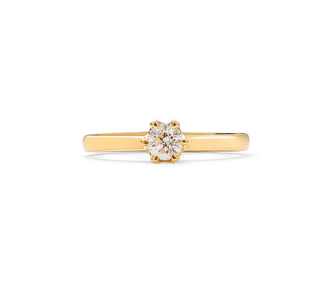 Gold engagement diamond ring - 1