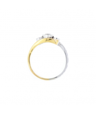 White and yellow gold engagement ring with diamonds - 3