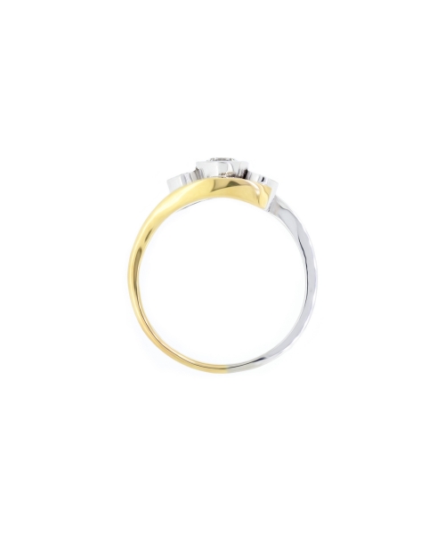 White and yellow gold engagement ring with diamonds - 3