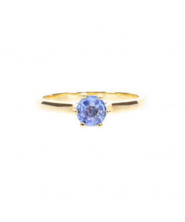 Gold engagement ring with kianite - 1