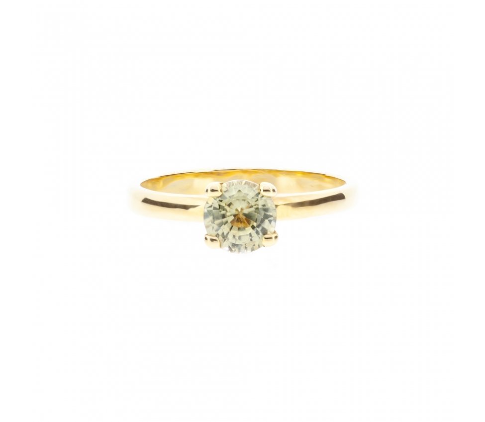 Gold engagement ring with yellow zircon - 1