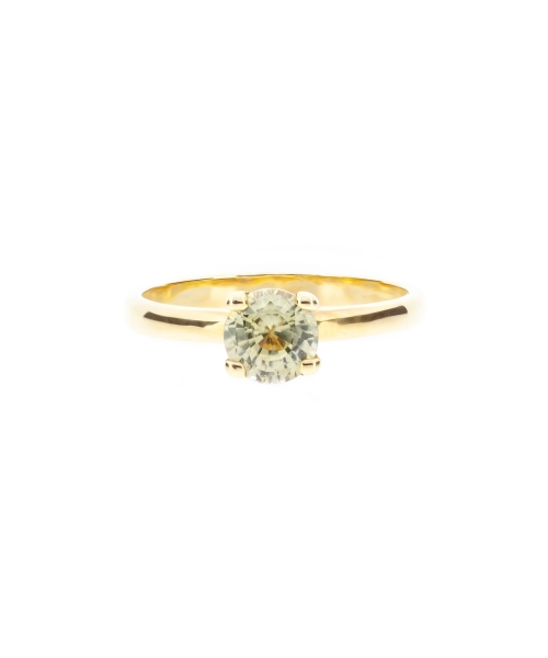 Gold engagement ring with yellow zircon - 1