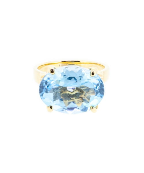 Gold ring with oval topaz - 1