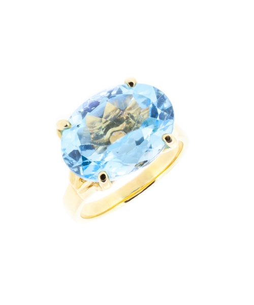 Gold ring with oval topaz - 2