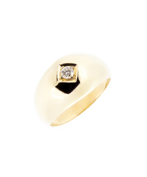 Gold Bubble Ring with brown diamond - 2