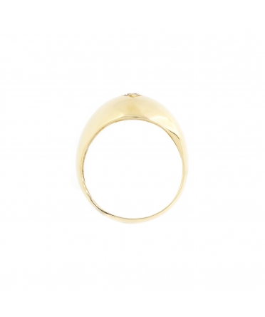 Gold Bubble Ring with brown diamond - 3