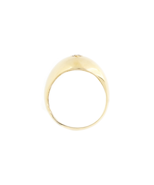 Gold Bubble Ring with brown diamond - 3