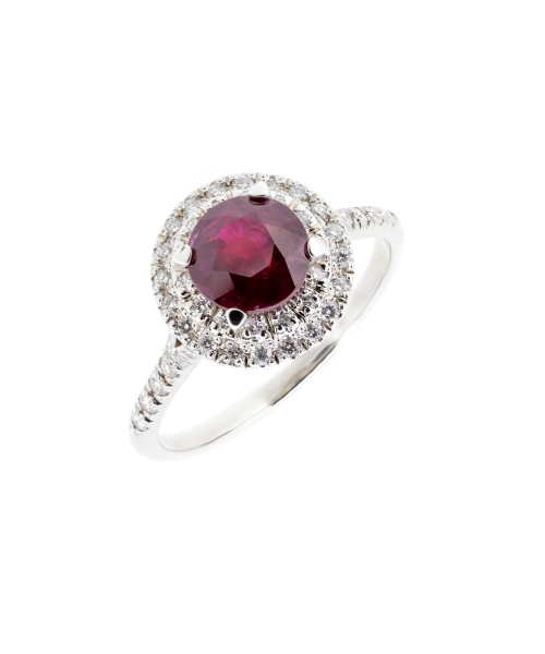 Gold ring with Pigeon Blood ruby and diamonds - 2