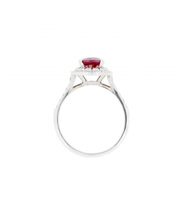 Gold ring with Pigeon Blood ruby and diamonds - 3