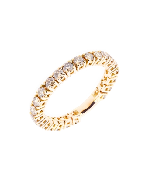 Gold flexible Fancy Brown diamond ring - 2