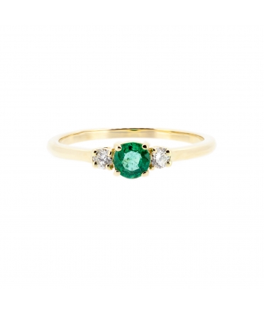 Emerald and diamond ring - 1