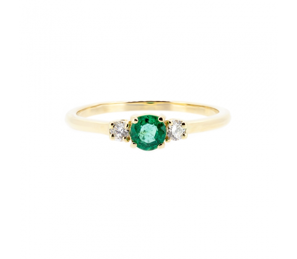 Emerald and diamond ring - 1