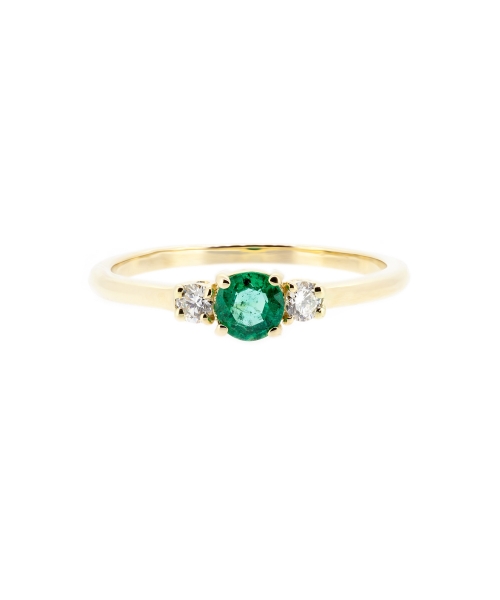 Emerald and diamond ring - 1