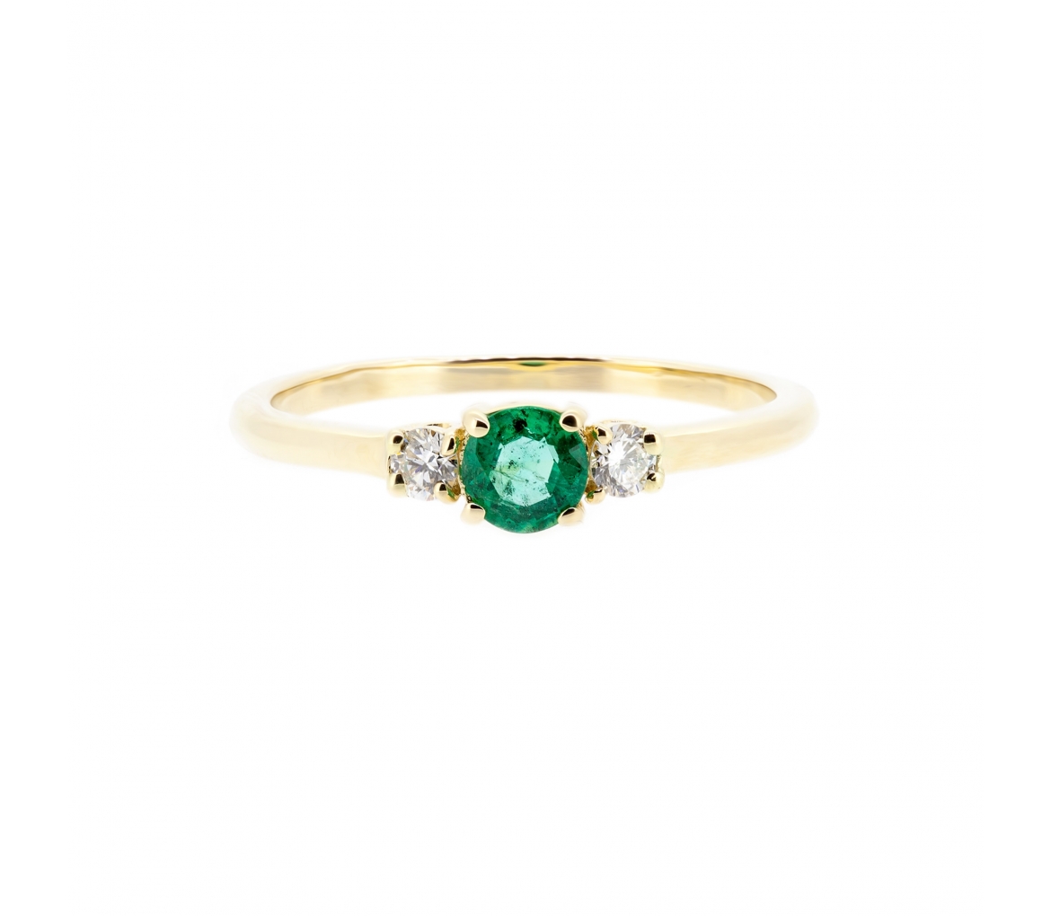 Emerald and diamond ring - 1