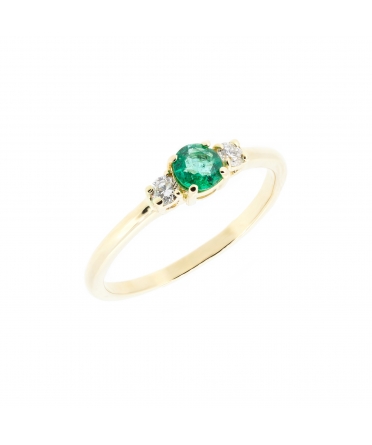 Emerald and diamond ring - 2