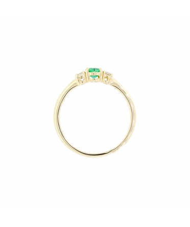 Emerald and diamond ring - 3