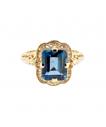 Retro style London Blue topaz ring - 1