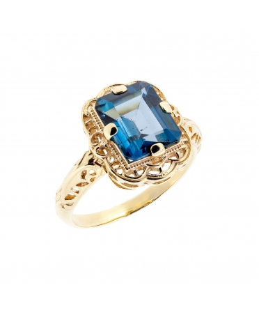 Retro style London Blue topaz ring - 2