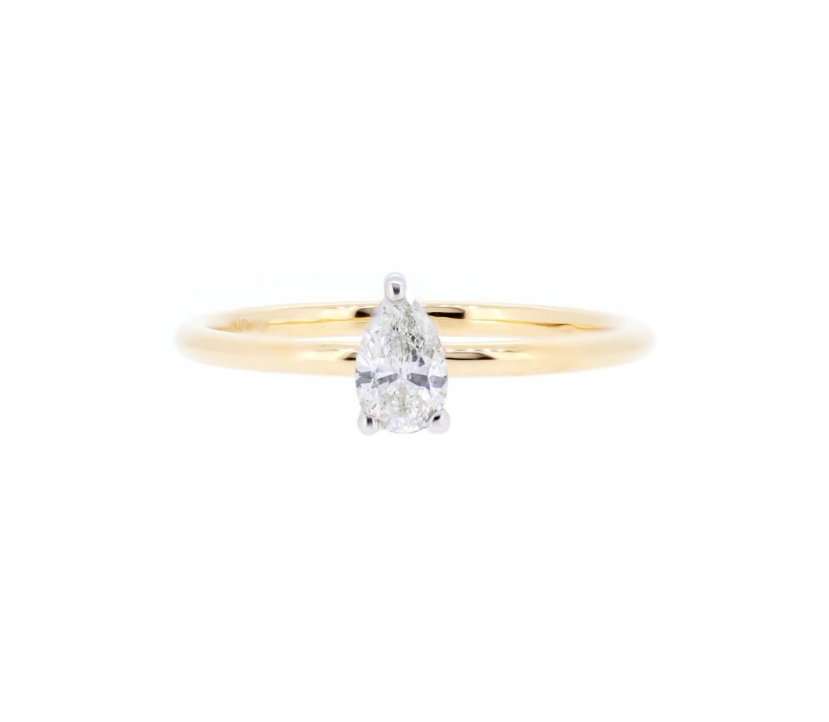 Pear cut diamond ring - 1