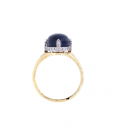 Star sapphire and diamond ring - 5