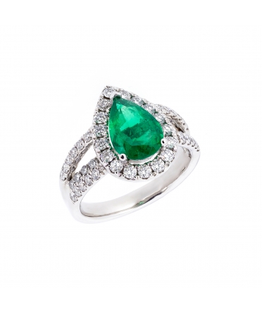 Emerald and diamond ring - 3